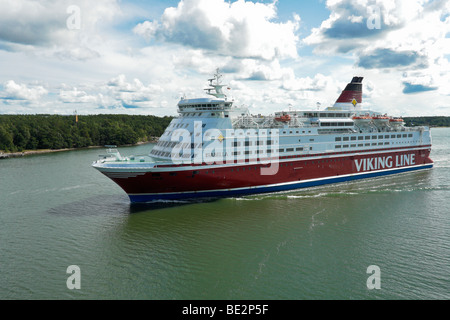 Viking Line traghetto Isabella arriva a Mariehamn isole Aaland en route da Stoccolma a Turku Foto Stock