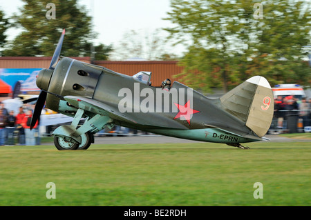 Sovietica degli aerei da caccia Polikarpov I-16 Rata, in Europa la più grande riunione dei piani vintage a Hahnweide, Kirchheim-Teck, Baden-Wu Foto Stock
