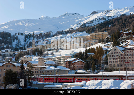 San Moritz, alta Engadina, Oberengadin, Regione Grigioni, alpi svizzere, Svizzera, Europa Foto Stock