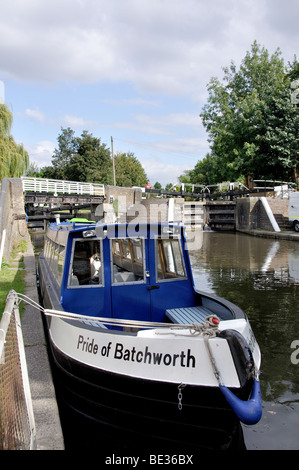 Serratura Batchworth, Grand Union Canal, Rickmansworth, Hertfordshire, England, Regno Unito Foto Stock