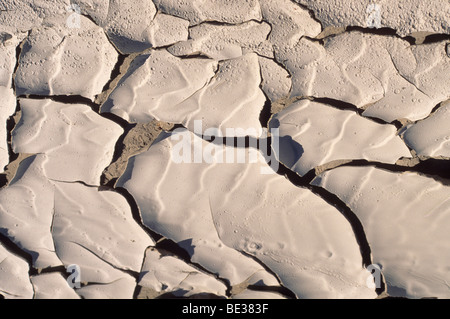 Letto del fiume asciutto e incrinato Foto Stock