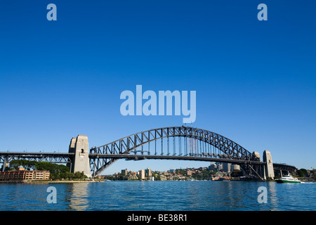 Il Sydney Harbour Bridge visto dal Bennelong Point. Sydney, Nuovo Galles del Sud, Australia Foto Stock