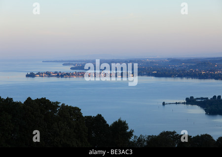 Lindau, Lago di Costanza, Baviera, Germania, vista dalla strada Pfaenderstrasse, Vorarlberg, Austria, Europa Foto Stock