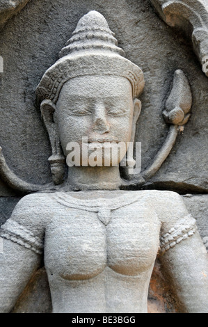 Apsara, Banteay Kdei tempio complesso, Angkor, Cambogia, Asia Foto Stock