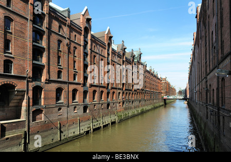 Quartiere Speicherstadt di Amburgo, Germania, Europa Foto Stock