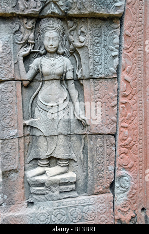 Apsara, Banteay Kdei tempio complesso, Angkor, Cambogia, Asia Foto Stock