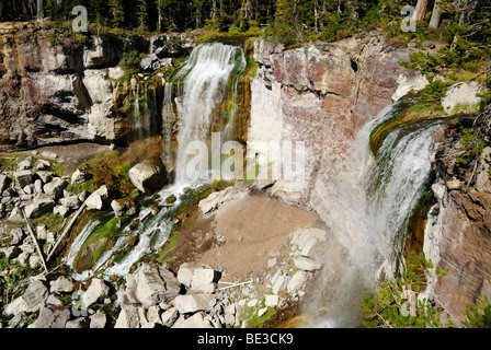 Paulina Falls, Newberry nazionale monumento vulcanico, Oregon, Stati Uniti d'America Foto Stock