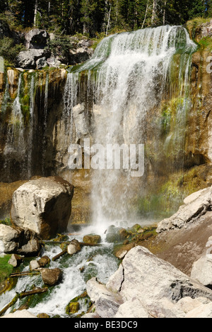 Paulina Falls, Newberry nazionale monumento vulcanico, Oregon, Stati Uniti d'America Foto Stock