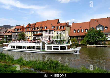 "Piccola Venezia" sul fiume Regnitz, Bamberg, Alta Franconia, Baviera, Germania, Europa Foto Stock