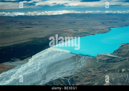 Nuova Zelanda - Isola del Sud - Aorangi - Lago Pukaki - Fiume Tasman Foto Stock