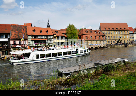 "Piccola Venezia" sul fiume Regnitz, Bamberg, Alta Franconia, Baviera, Germania, Europa Foto Stock