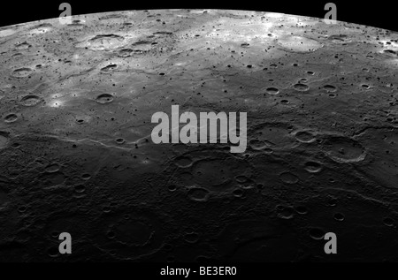 Grandi crateri sul pianeta Mercurio. Foto Stock