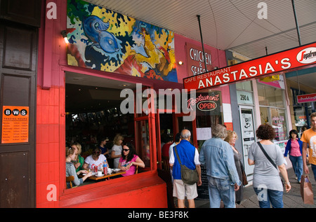 Cafe sul trendy Oxford Street a Paddington. Sydney, Nuovo Galles del Sud, Australia Foto Stock