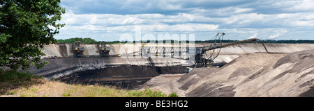 Striscia di lignite mining Cottbus Nord, Lausitz, Brandeburgo, Germania, Europa Foto Stock