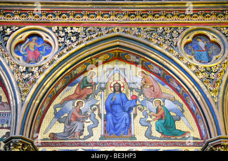 Cainte-Chapelle, alto gotico, dettaglio cappella superiore, Parigi, Francia, Europa Foto Stock