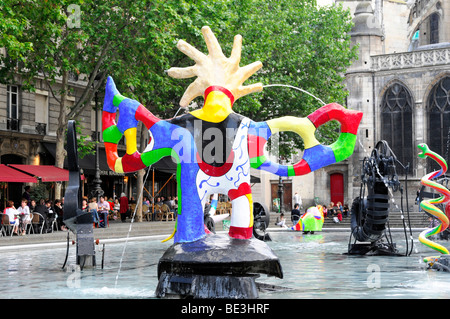 Dettaglio, Fontana Stravinsky, Centro Georges Pompidou, Parigi, Francia, Europa Foto Stock