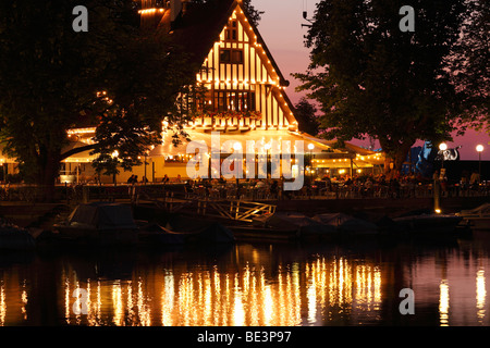 Taverna sul lago, Bregenz marina, il lago di Costanza, Vorarlberg, Austria, Europa Foto Stock