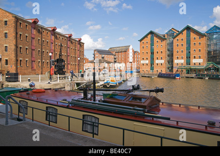 Gloucester docks, storico macchinari, il rinnovamento urbano, Gloucestershire, Cotswolds, Inghilterra, Luglio 2009 Foto Stock