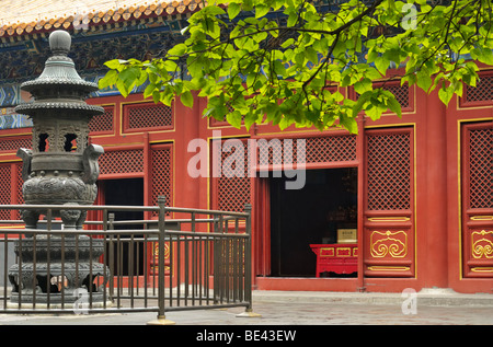Una scena dal Tempio Lama Yong He Gong Beijing CN Foto Stock