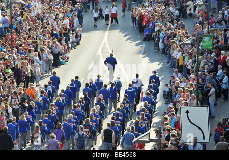 Internazionale di Ginnastica tedesco Festival 2009 processione, Mainkai, Frankfurt am Main, Hesse Foto Stock