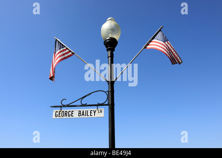 George Bailey Lane, denominato per il personaggio interpretato da attore Jimmie Stewart nel film " La vita è una cosa meravigliosa',Seneca Falls, NY Foto Stock