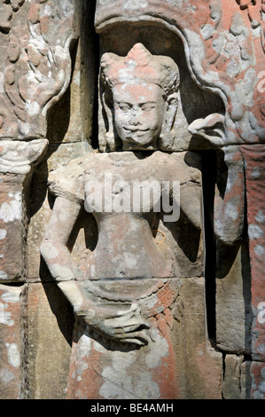 Devata, Ta Som templi, Prasat Ta Som, Angkor, Cambogia, Asia Foto Stock