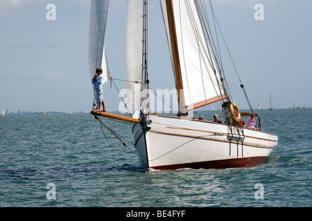 Bristol Fresa pilota Polly Agatha Sail gaff rig bompresso rapido canale resistente a vela Charter Solent holiday 1904 Foto Stock