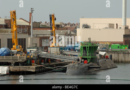 HMS Astute nucleare submerine alimentato in costruzione a Barrow in Furness Dock in Cumbria Regno Unito 2009 Foto Stock