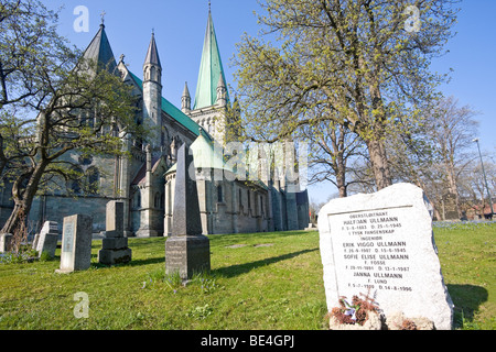 La cattedrale Nidaros di Trondheim, Norvegia. Foto Stock