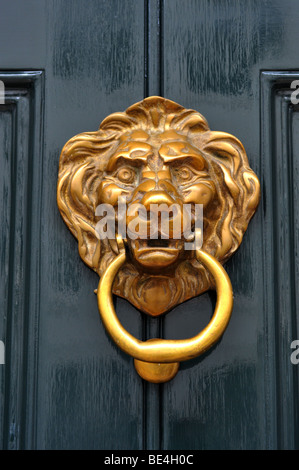 Lions Head Knocker porta Foto Stock