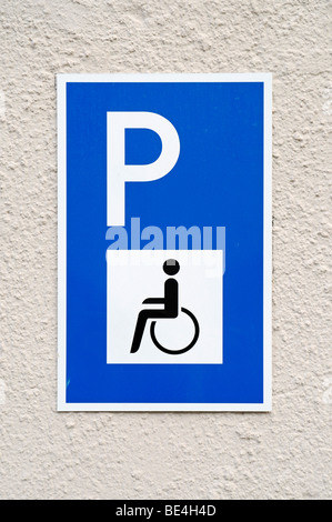 Parcheggio , disabili su sedia a rotelle, segno, Germania, Europa Foto Stock