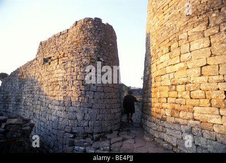 Il Grande Zimbabwe rovine, nei pressi di Masvingo, Zimbabwe. Foto Stock