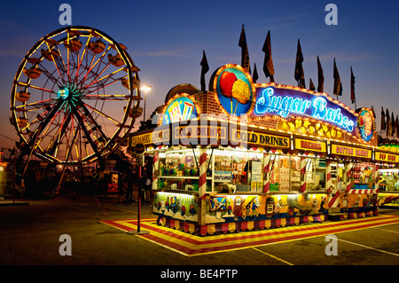 A metà strada al tramonto al Kentucky State Fair a Louisville Foto Stock