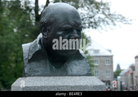 Statua di Churchill in Quebec City, in Canada Foto Stock