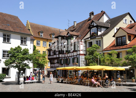 Schlossplatz piazza del castello di Meersburg sul Lago di Costanza, Baden-Wuerttemberg, Germania, Europa Foto Stock