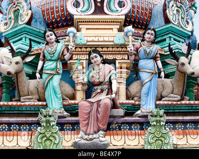 Il Tempio di Sri Mariamman, Pagoda Street, Singapore, Sud-est asiatico Foto Stock