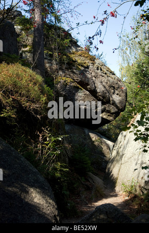 Labirinto di roccia - Felsenlabyrinth Luisenburg, Koesseine, Wunsiedel, Fichtelgebirge, Baviera, Germania Foto Stock