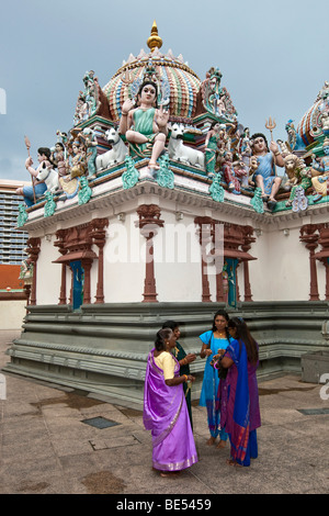 Il Tempio di Sri Mariamman, Pagoda Street, Singapore, Sud-est asiatico Foto Stock