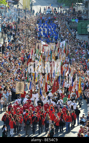 Internazionale di Ginnastica tedesco Festival 2009 processione, Alfieri, Frankfurt am Main, Hesse Foto Stock