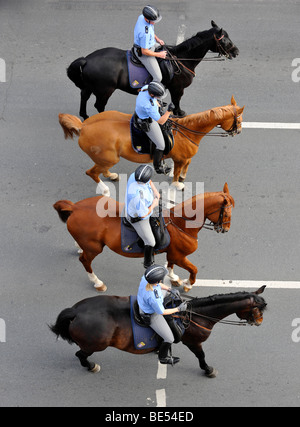 Internazionale di Ginnastica tedesco Festival 2009 processione, polizia montata, Frankfurt am Main, Hesse Foto Stock