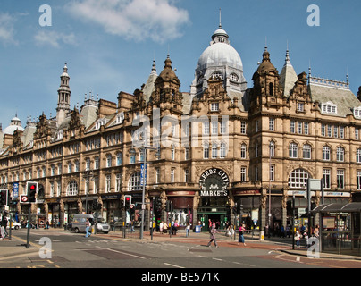 Facciata di Leeds City mercati West Yorkshire Regno Unito Foto Stock