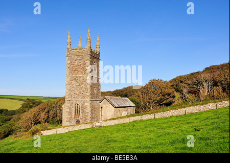Chiesa di San Morwenna e San Giovanni Battista Morwenstow vicino al punto più settentrionale della Cornovaglia, England, Regno Unito Foto Stock