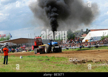 Wendelin blu, Josef Reinke, 17 maggio 2009 Seifertshofen 2a correre per il campionato tedesco, trattore tirando, battaglia del gigante Foto Stock