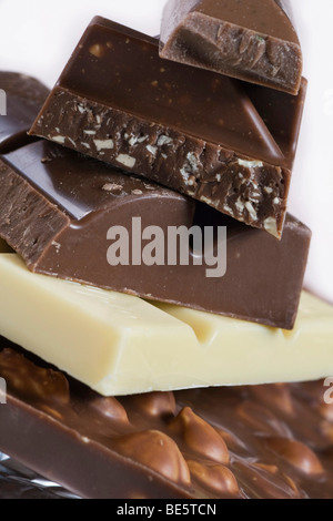 Pezzi di cioccolato Foto Stock
