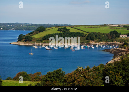 St.just in roseland creek sul fiume fal in cornwall, Regno Unito Foto Stock