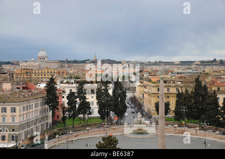 Vista su Roma dal Pincio, città vecchia, Roma, Italia, Europa Foto Stock