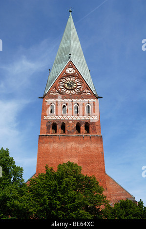 San Johannis chiesa gotica in mattoni, 1470, Lueneburg, Bassa Sassonia, Germania, Europa Foto Stock