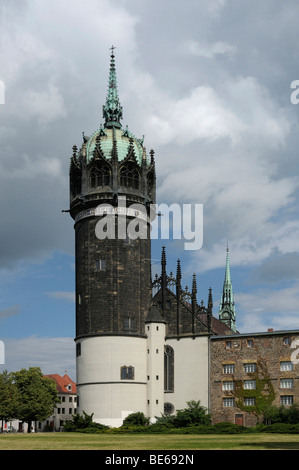 Chiesa del castello, Lutherstadt Wittenberg, Sassonia-Anhalt, Germania, Europa Foto Stock