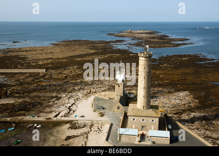 Antico faro Eckmühl a penmarc"punto h, Bretagna, Finisterre, Francia Foto Stock