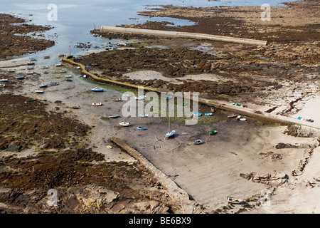 Vista su penmarc"punto h dalla parte superiore del faro eckmulh, Finisterre, Bretagna Francia Foto Stock